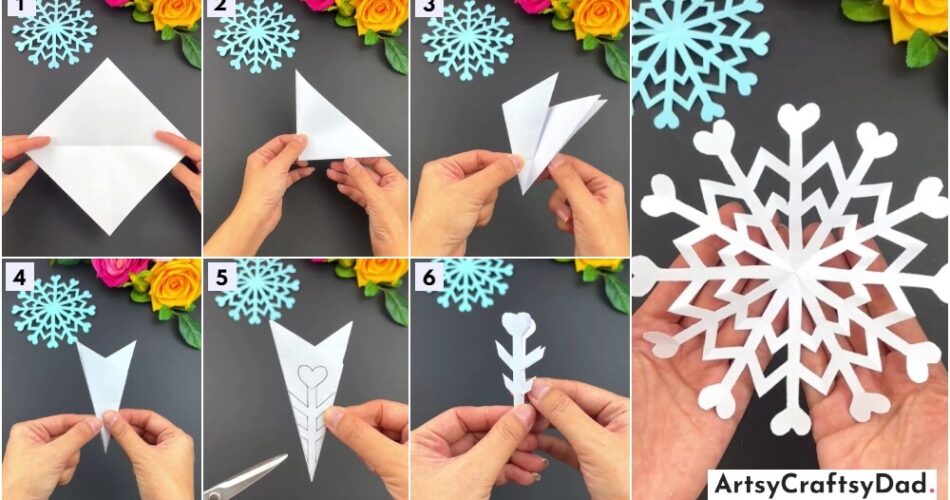 Easy to make Paper Snowflake Craft Tutorial