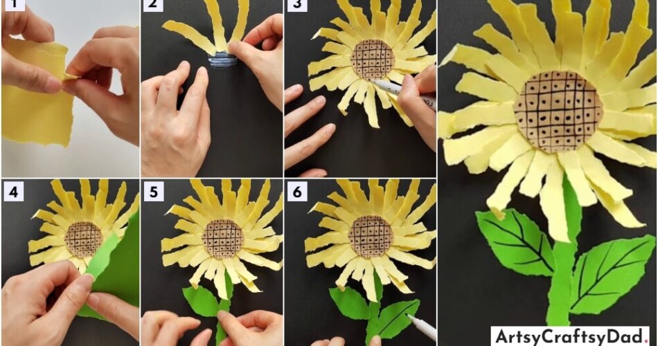 Easy To Make Paper Sunflower Craft Tutorial For Kids