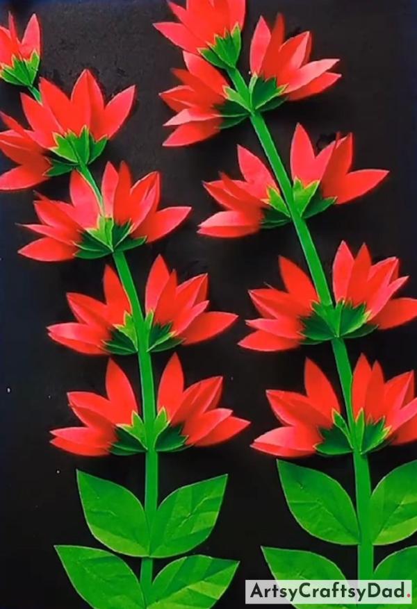 Easy to Make Red Flower Decals Paper Craft In a Low Budget-Beginner - Friendly Paper Flower Crafting Inspirations