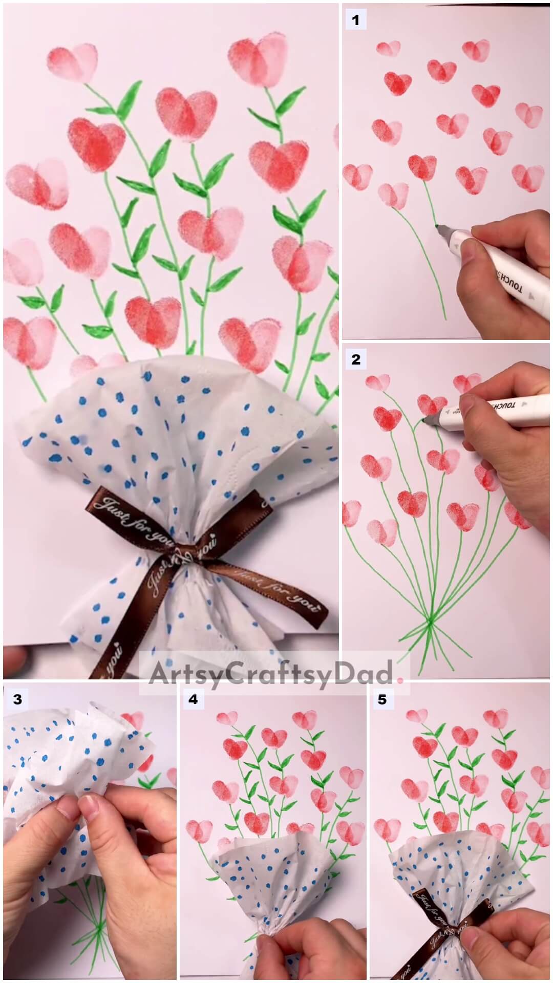 Flower Bouquet Card Artwork Tutorial For Beginners