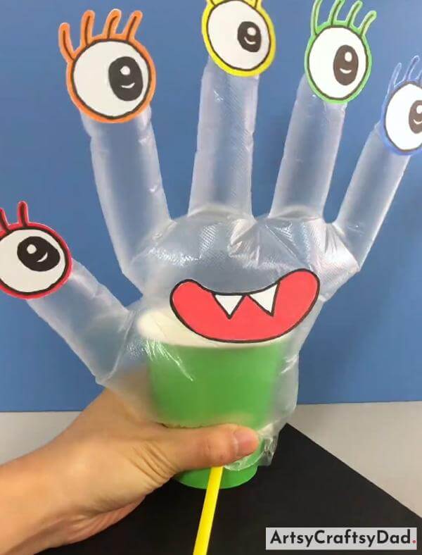 Funny Monster Craft Idea Using Polythene Bag, Paper Cup & Straw-Craft projects that are both enjoyable and educational for kids. 