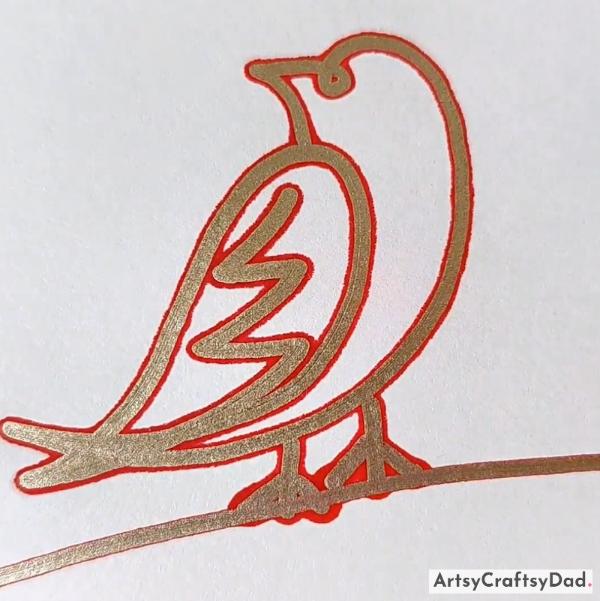 Glitter Pen Bird Drawing Idea For Kids-Interactive and Fun Pencil Drawing Activities for Kids