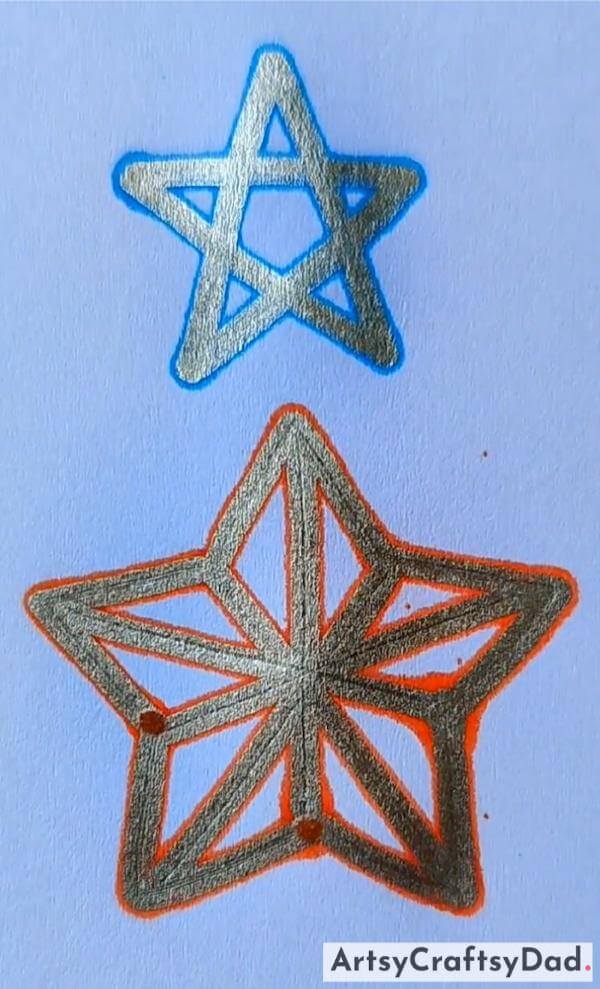 Glitter Pen Star Drawing Idea For Kindergarteners-Intriguing Sketching Ideas That Will Engage Children