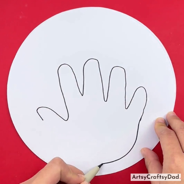 Completing Drawing Of Hand Gesture
