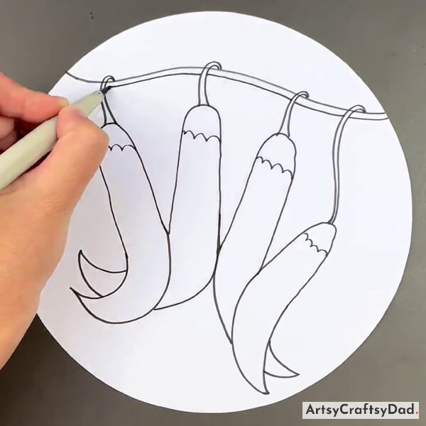 Drawing Chilies Branch