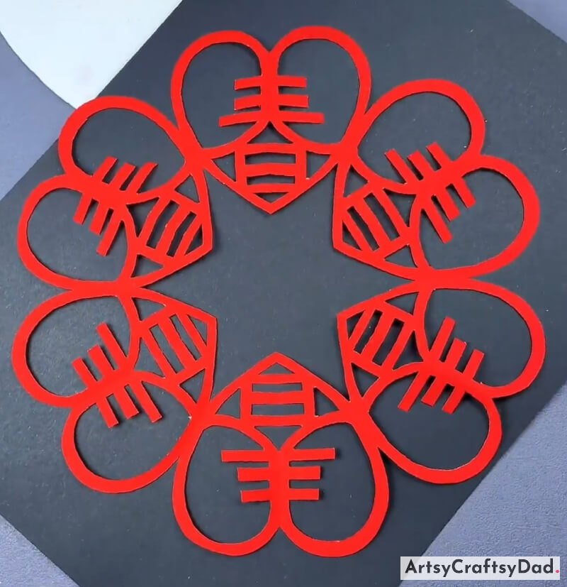 Heart Shape Paper Cutting Snowflake Craft Idea For Younger Ones - Colorful paper crafts that are perfect for kids to make
