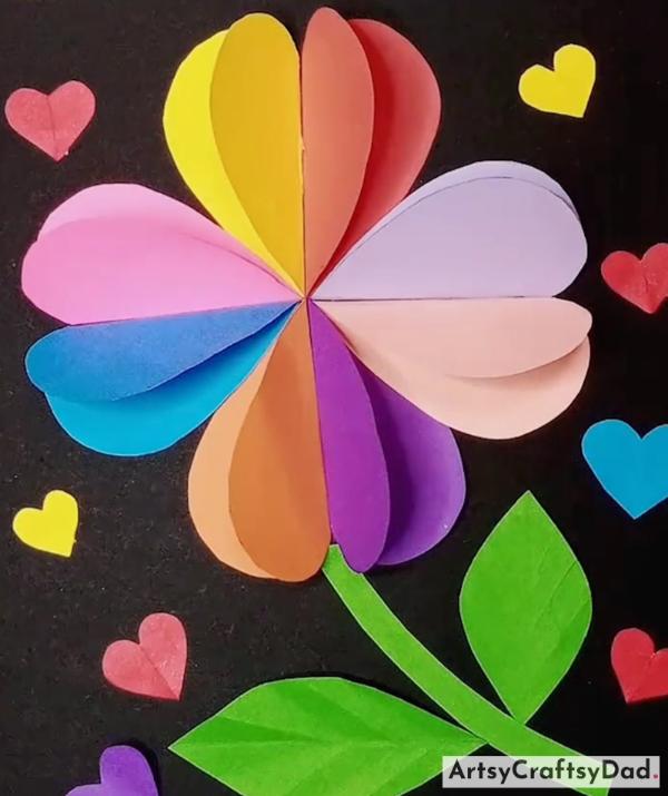 Heart Shape Paper Flower Craft Idea for Beginners-Entry -Level Paper Flower Craft Projects