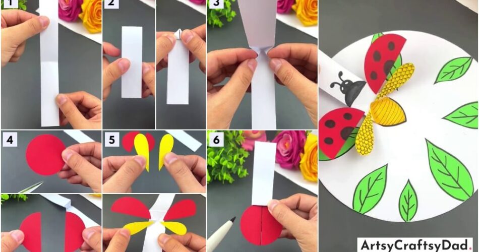 How To Make Flying Paper Ladybug Craft Tutorial For Kids