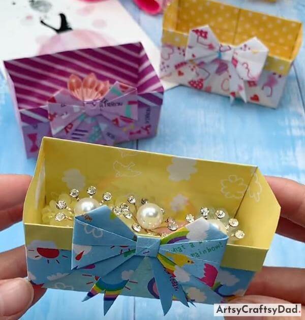 How To Make Origami Paper Box Container With Bow-DIY Origami Containers: Fun and Creative Craft Ideas for Children