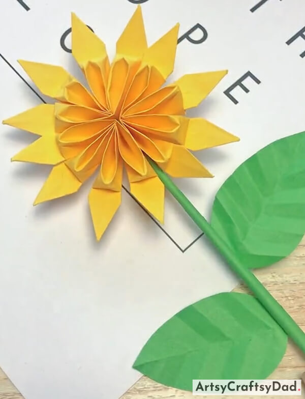 How To Make Origami Paper Sunflower Craft for Kids - Creative ideas for kids to make flower crafts using recycled materials