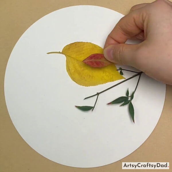 Pasting Another Red Color Leaf