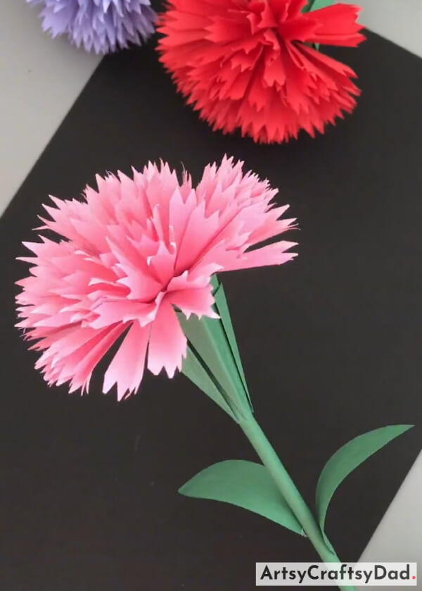 Lovely Carnation Paper Flower Craft for Children - Repurposed Flower Crafts for Children