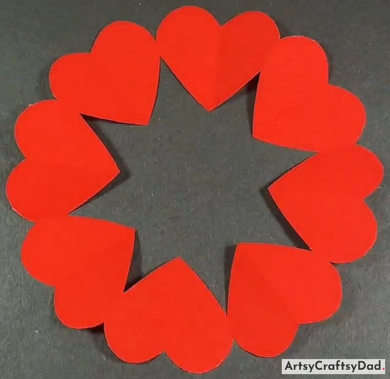Lovely Heart Circle Paper Craft Idea For Kids - Quick and colorful paper craft activities for kids