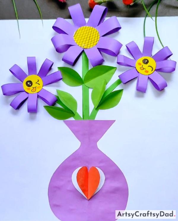 Lovely Paper Flower Pot Craft Idea for Kids - Easy DIY Paper Flower Crafts for Beginners