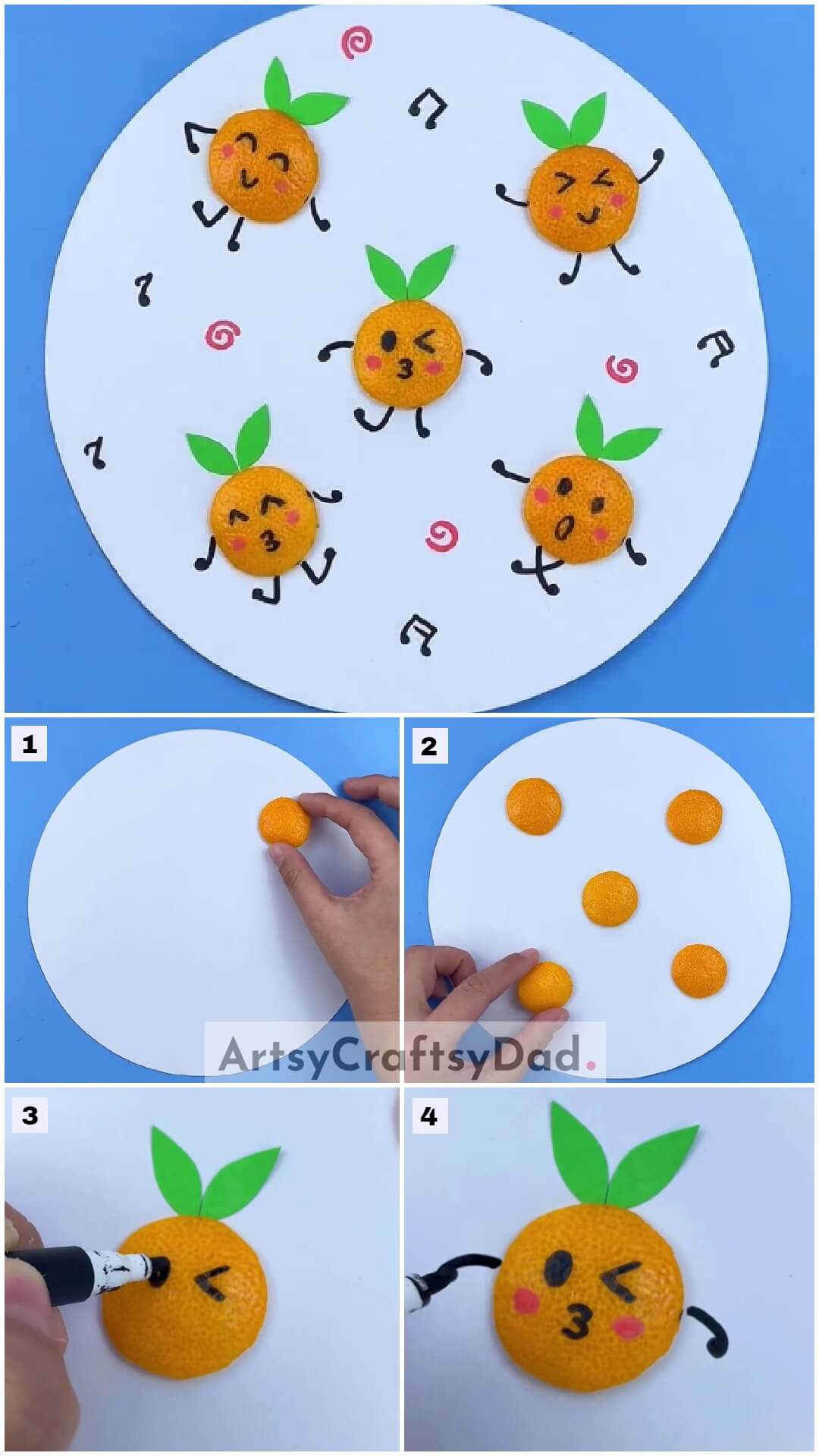  Orange Peels Emoji Funny Craft Tutorial For Kids