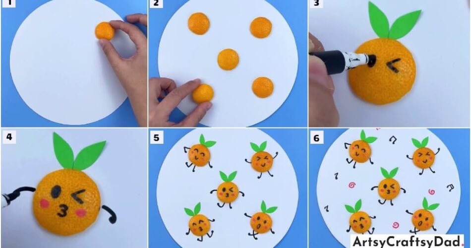 Funny Orange Peels Emoji Craft Tutorial For Kids