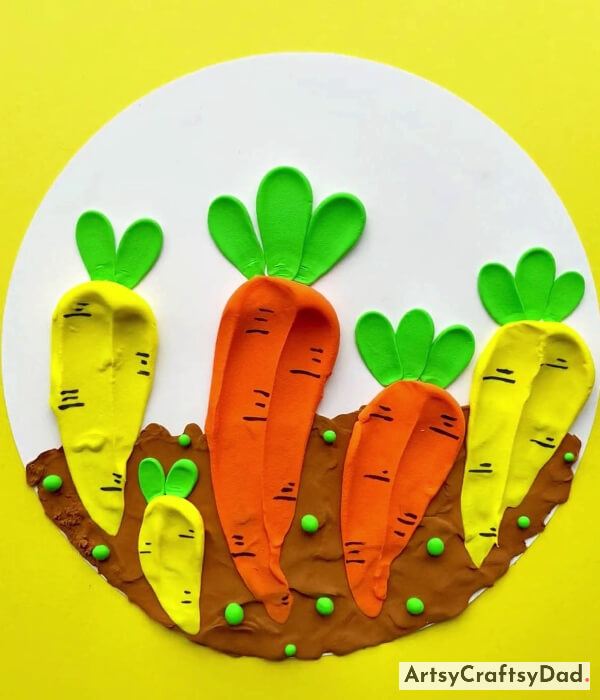 Tadda! Orange & Yellow Clay Carrots Craft Is Completed!