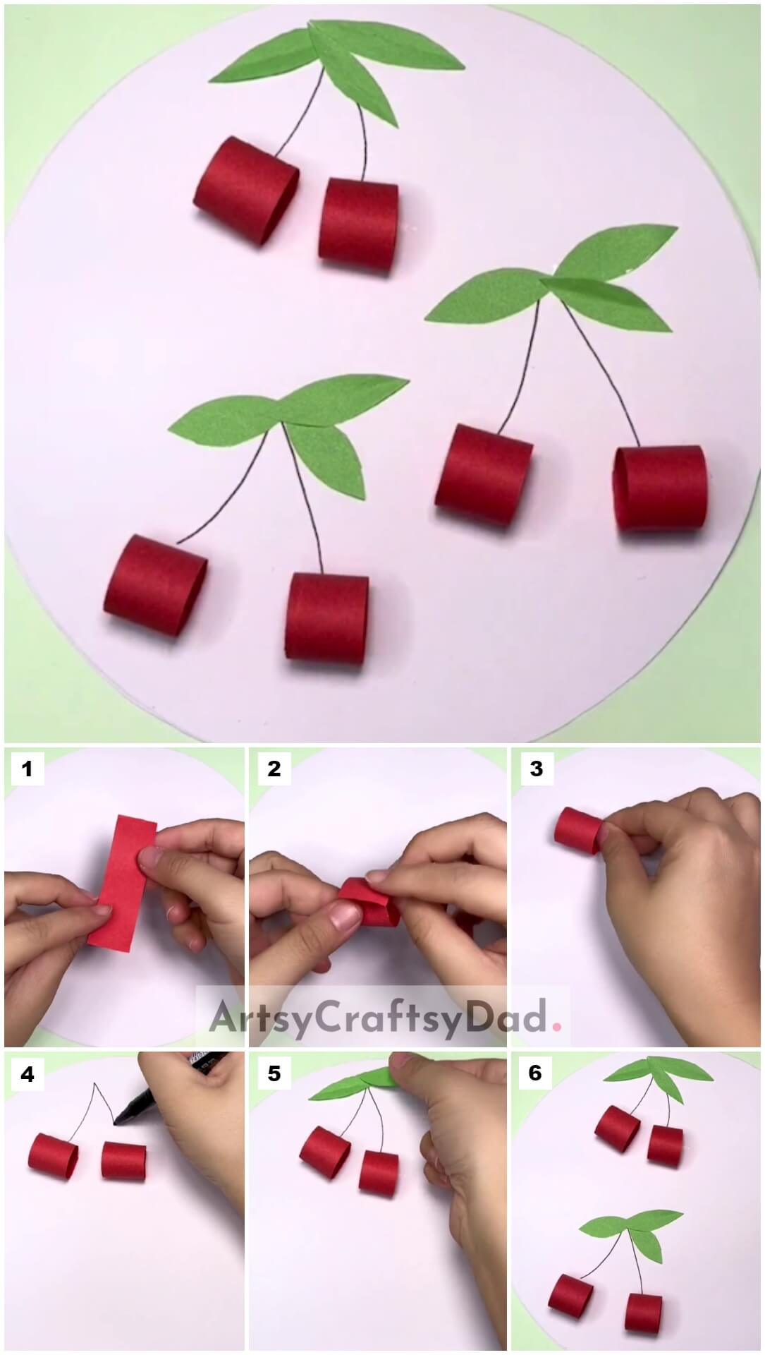 DIY 3D Paper Cherry Craft Tutorial for Beginners