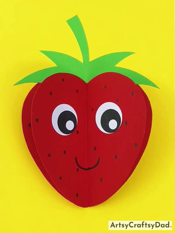 Here Is The Complete Look Of Our 3D Paper Strawberry Craft!