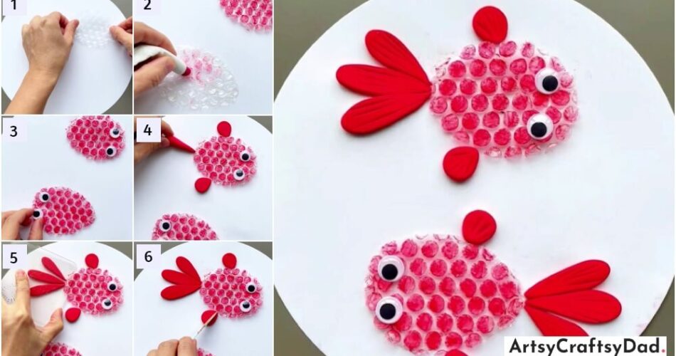 Recycled Bubble Wrap Fish Artwork Tutorial for Children