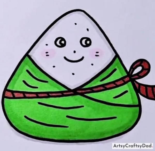 Rice Dumpling Drawing Art Idea For 8-9 Years Old Kids-Fascinating Food Drawing Inspirations to Attract Kids