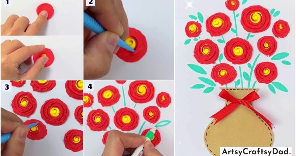 Rose Flower Pot - Easy Clay Craft Tutorial For Kids