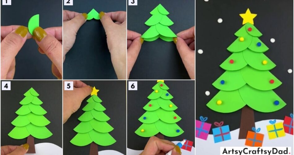 Simple Paper Christmas Tree Craft Tutorial for Kids