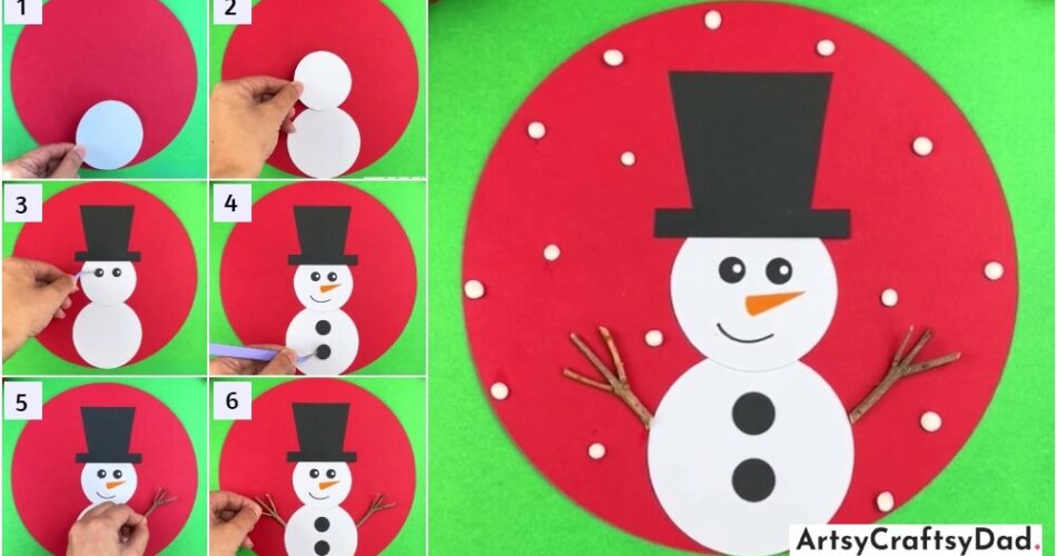 Simple Paper Snowman Craft Tutorial for Kids