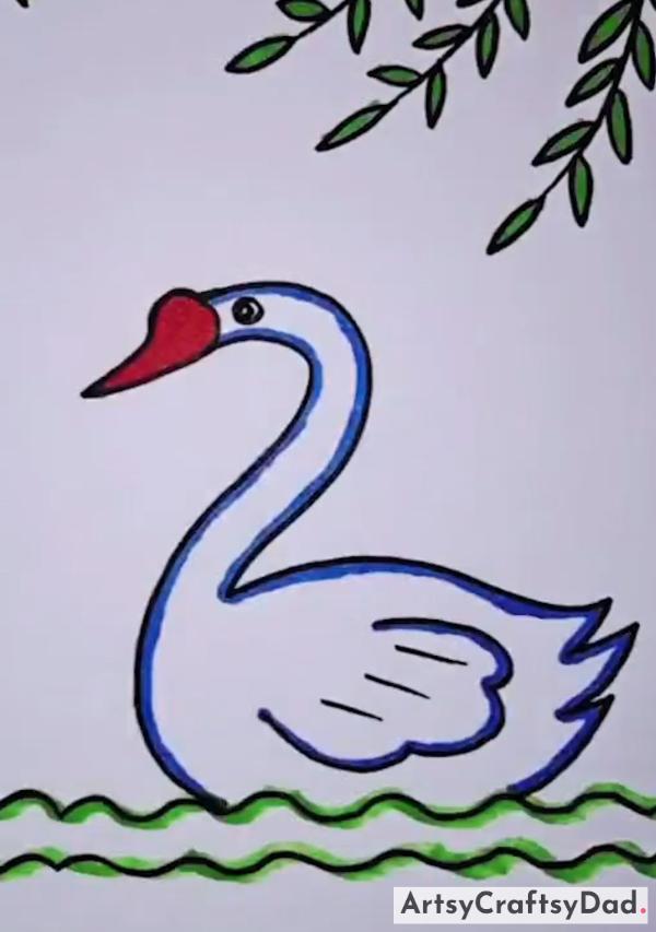 Simple Swan Drawing Idea Using Number 2 - Stimulating and Entertaining Pencil Drawing Concepts for Kids