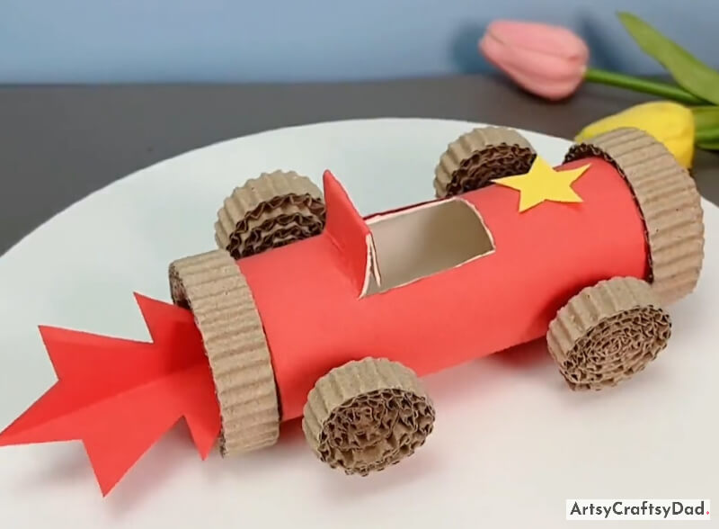 Simple To Make Cardboard Race Car Craft For Kids- Fun and easy DIY projects for children
