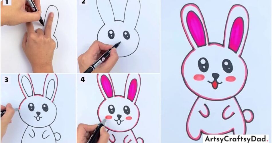 How To Draw a Rabbit - Step By Step Tutorial For Kids