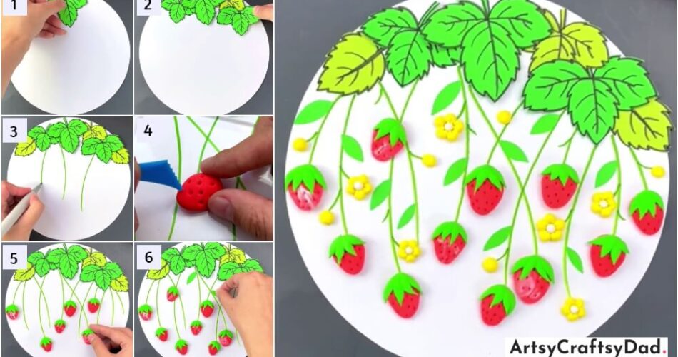 Strawberry & Flower Clay Craft Step By Step Tutorial For Kids