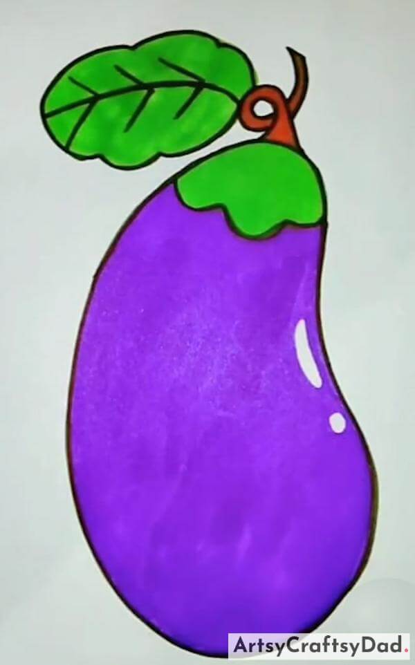 Very Simple Brinjal Drawing For 6-7 Years Old Kids-Exciting Food Sketch Ideas That Will Charm Children