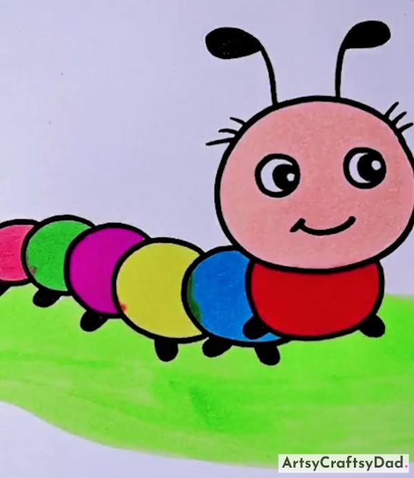 Very Simple Caterpillar Drawing Idea For Kindergartners-Encouraging kids to express their creativity through animal drawings can foster a love for art and nature.