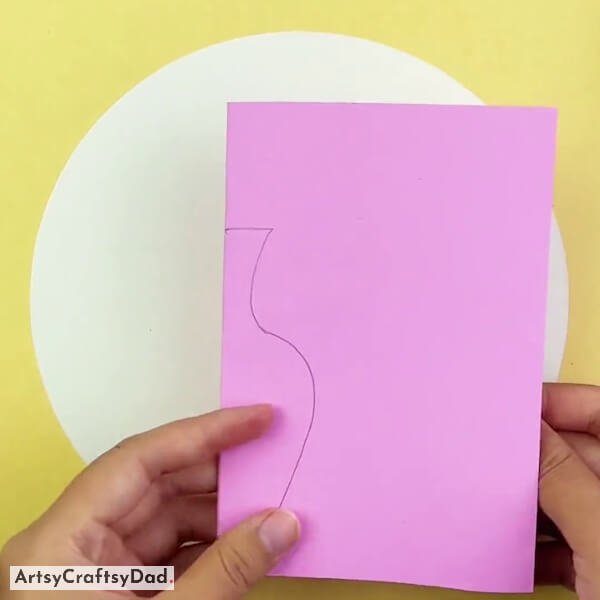 Drawing Flower Vase On Paper
