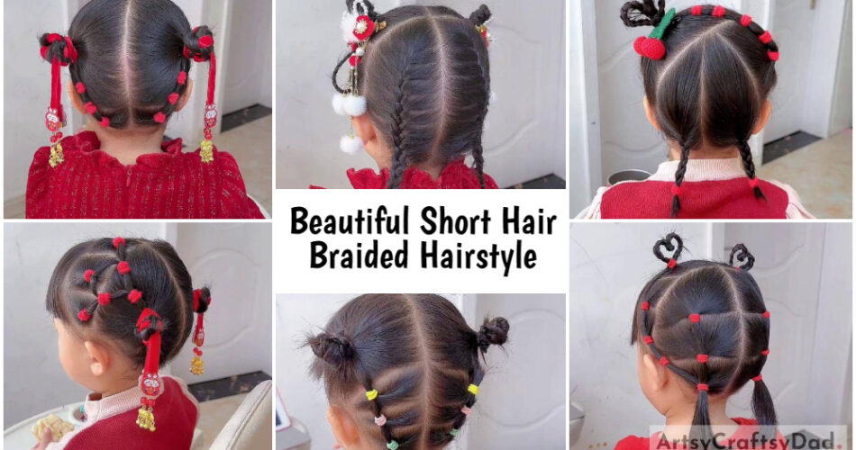 Beautiful Short Hair Braided Hairstyle For Kids