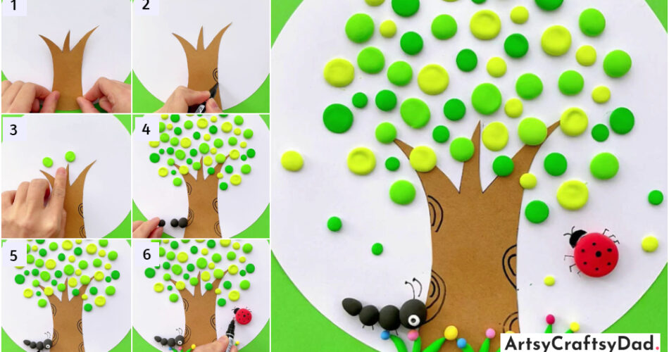 Creative Clay Tree Craft Tutorial With Ladybug and Ant
