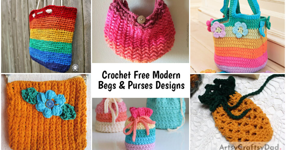 Crochet Free Modern Begs & Purses Designs