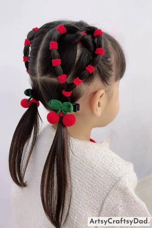 Cutest Heart Shape Braids Hairstyle for Kids-Attractive braided look for kids