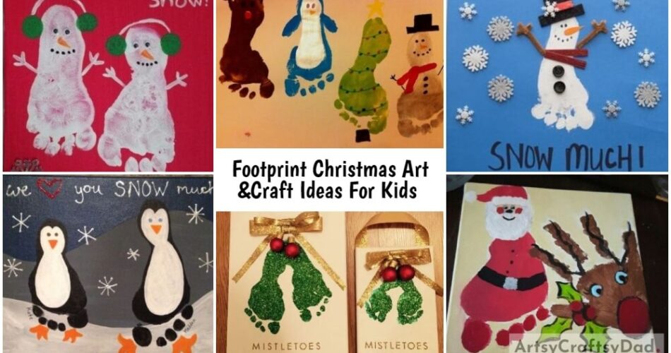 Amazing Footprint Christmas Art & Craft Ideas For Kids