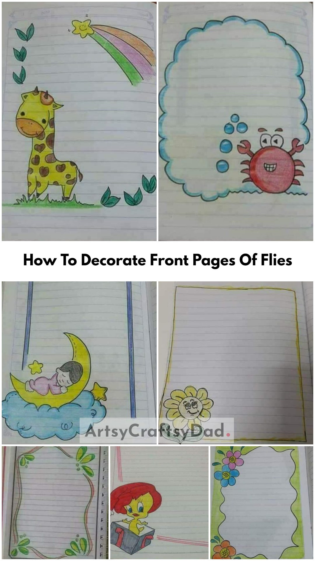 How To Decorate Front Pages Of Flies For School Projects