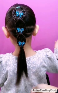 Lovely Knotted Braids Hairstyle With Blue Beads