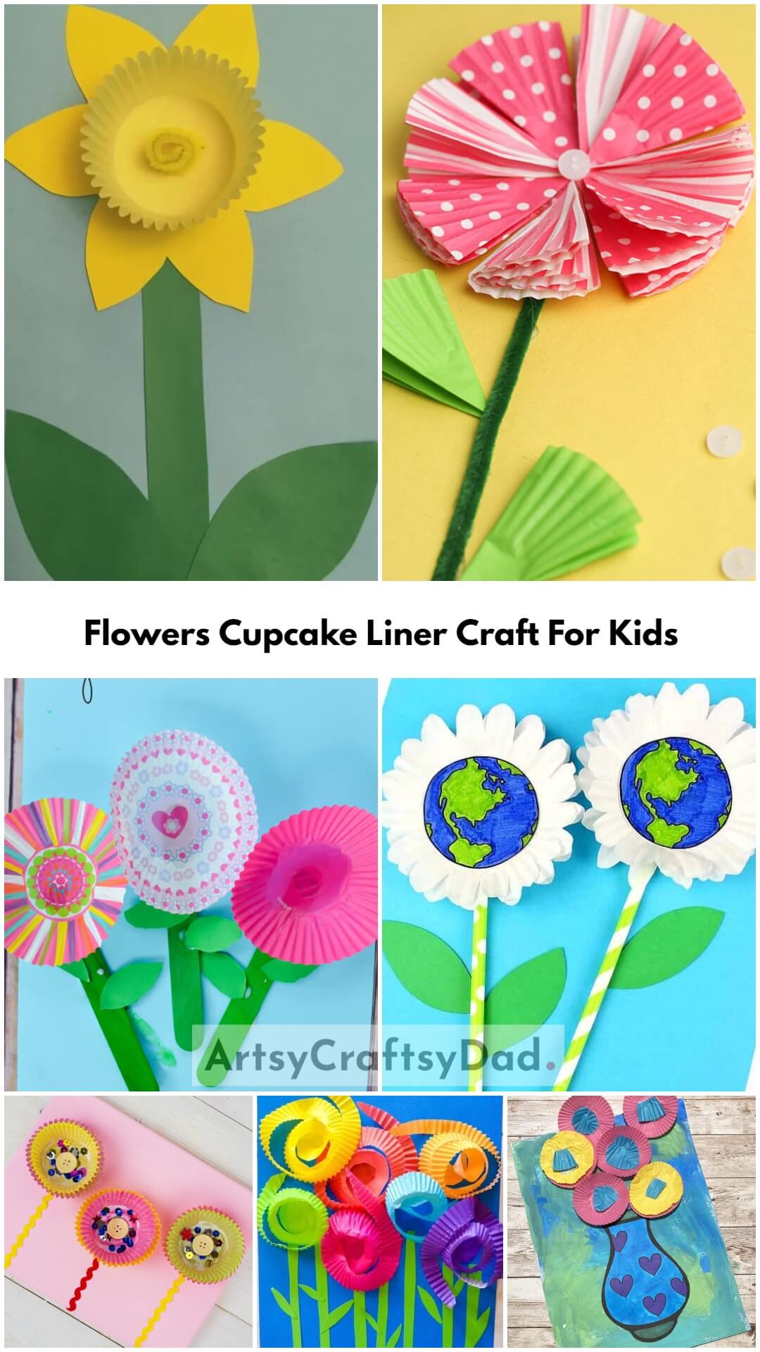 Simple To Make Flowers Cupcake Liner Craft For Kids