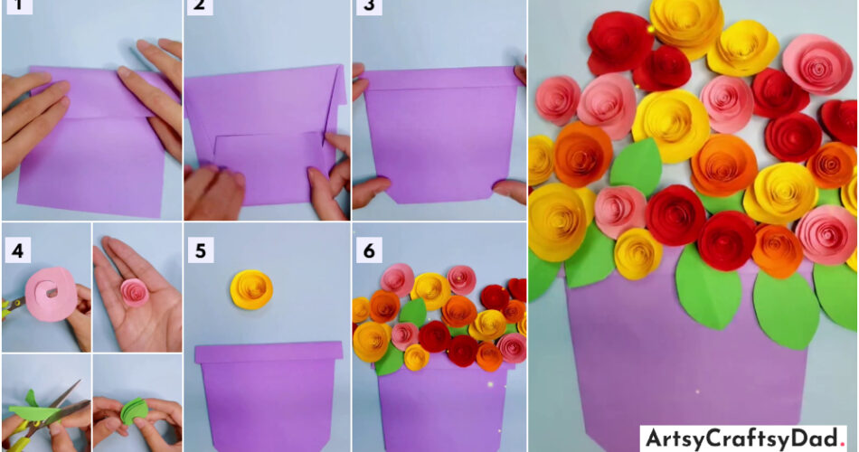 Spiral Flowers And Leaves - Colorful Paper Craft Tutorial