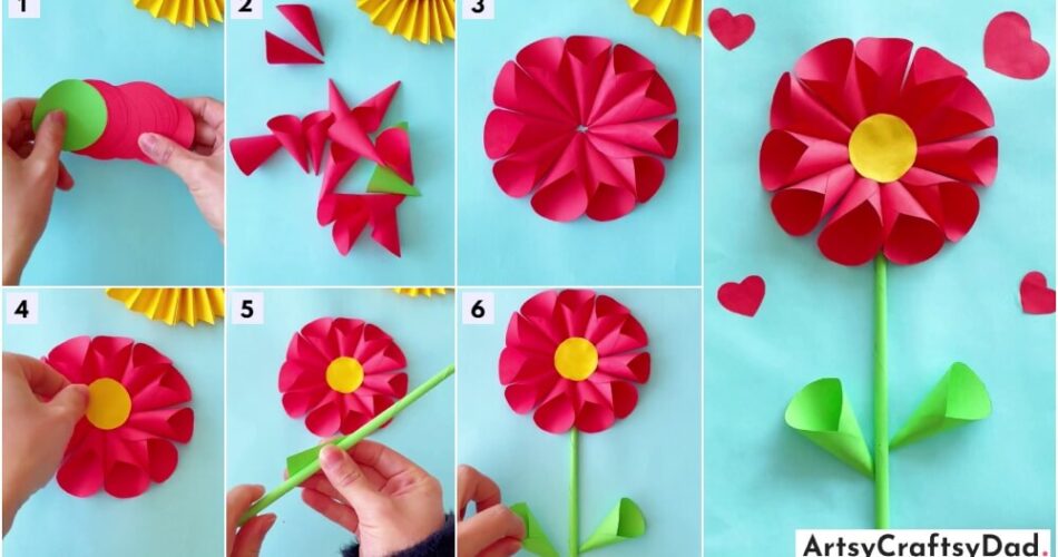 Beautiful 3D Paper Flower Craft Tutorial For Kids