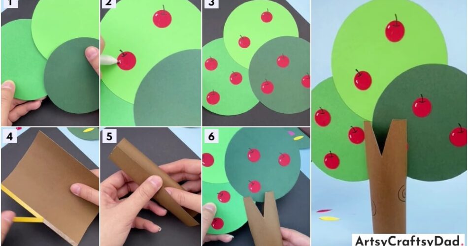 Awesome Cardboard Apple Tree Craft Tutorial For Kids