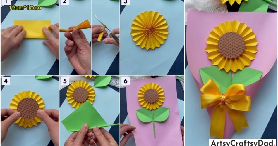 Paper Sunflower Fold Bouquet Craft Tutorial