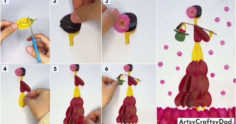 Pretty Girl Leaves Craft Tutorial For Kids