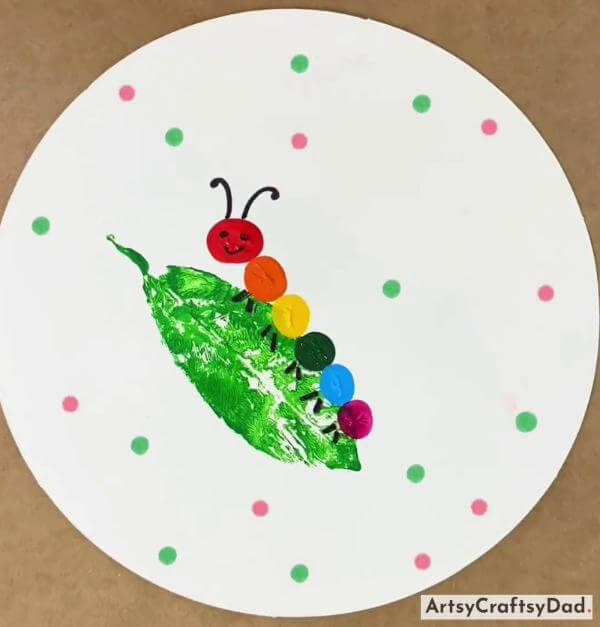 Amazing Fingertip Caterpillar Painting Idea For Kids