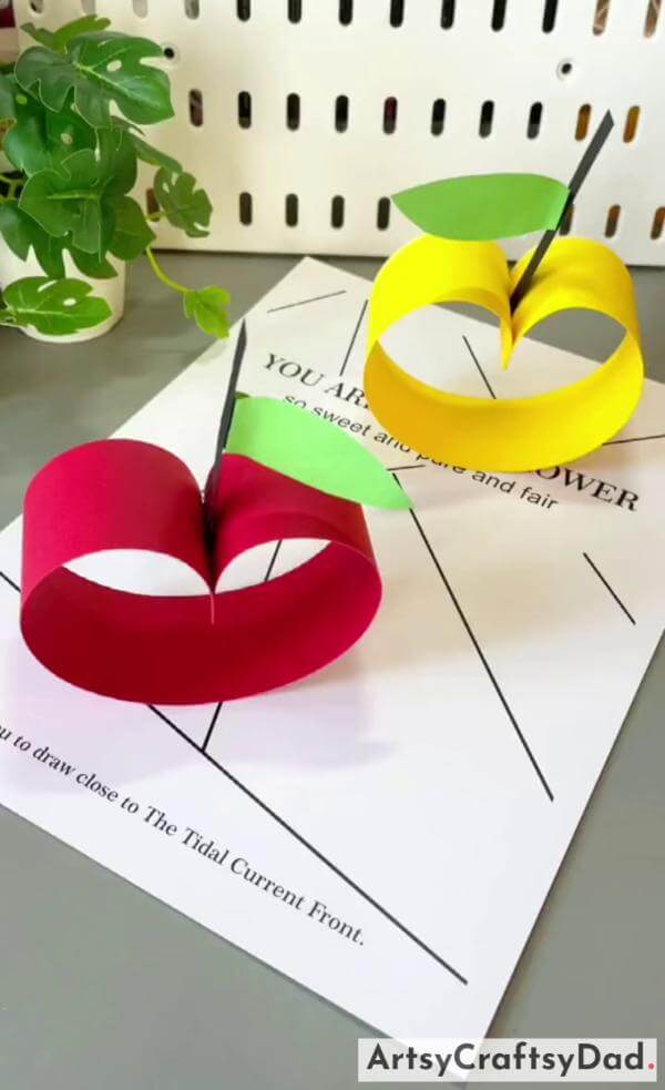 Beautiful Paper Strips Apple Craft Idea For Beginners